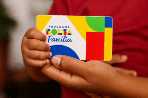 Pessoa sendo atendida em um CRAS para evitar a suspensão do Bolsa Família.