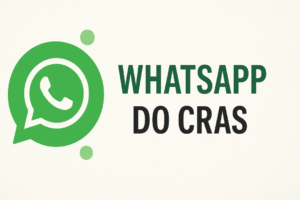 Ícone do WhatsApp ao lado do texto "WhatsApp do CRAS" sobre fundo claro