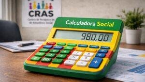 Calculadora social usada para calcular renda familiar em atendimento do CRAS