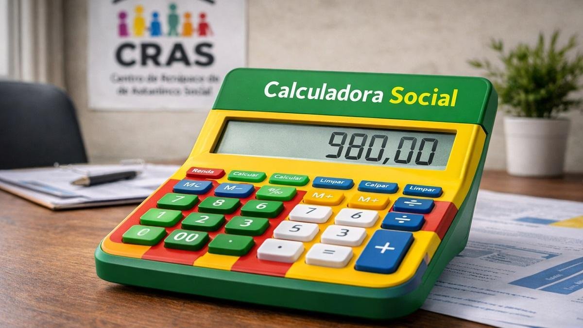 Calculadora social usada para calcular renda familiar em atendimento do CRAS